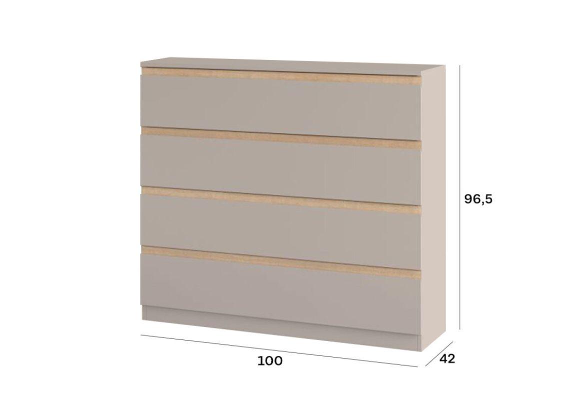 Комод Фрида с 4 ящиками Лате (000-000-653) - фото 4 Комод Фрида с 4 ящиками Лате (000-000-653) - фото 4