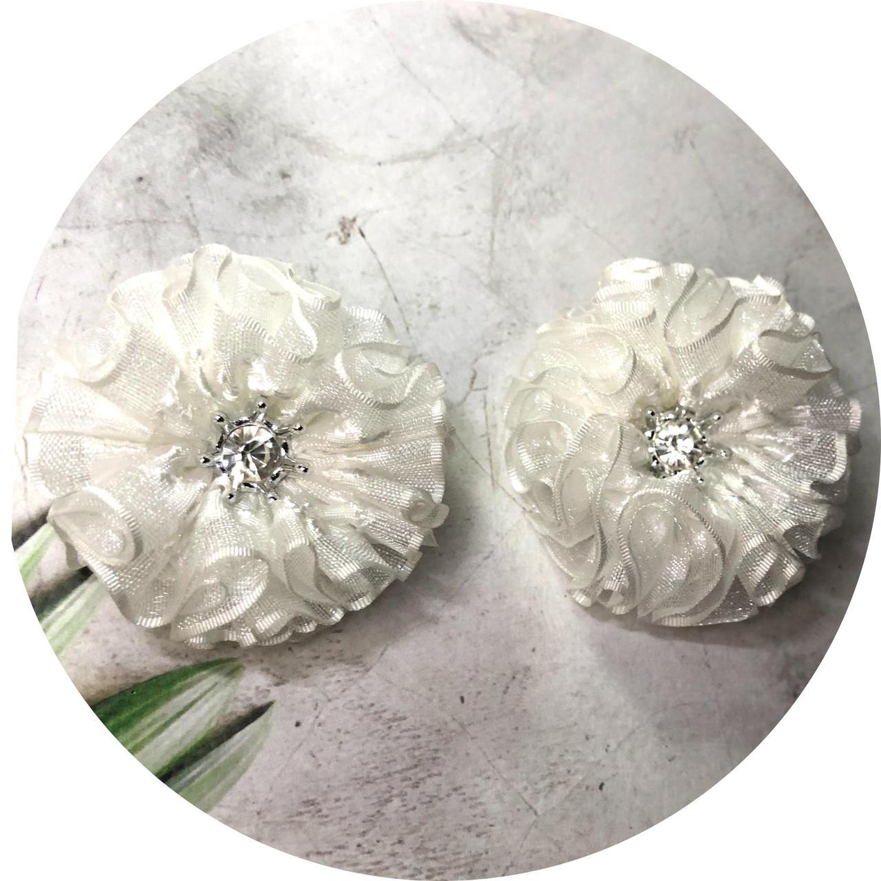 Бантики для волос детский на резинке D5 см Белый (10716)