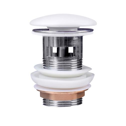 Донный клапан нажимной для раковины Q-tap QT052PU43055 с переливом Белый (216490)