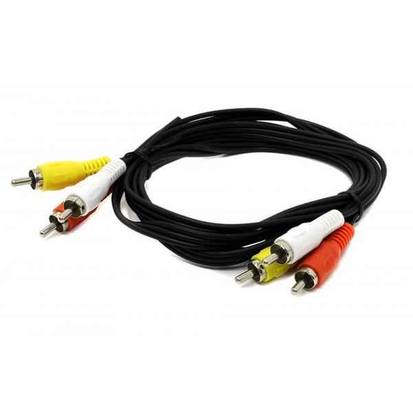 Кабель 3xRCA to 3xRCA 1,5 м Черный (B00789)