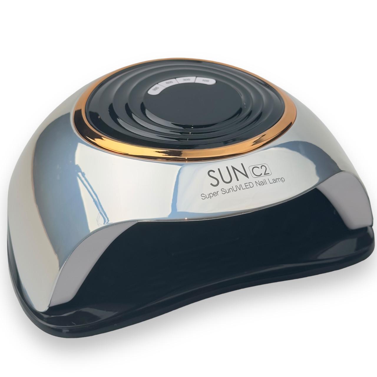 Лампа UV/LED SUN С2 Х Chrom с дисплеем и съемным дном 248 Вт Серебрянный