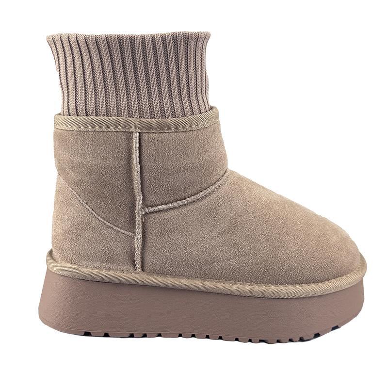 Угги женские замшевые на платформе 5012-3-1p. 39 25 см Бежевый