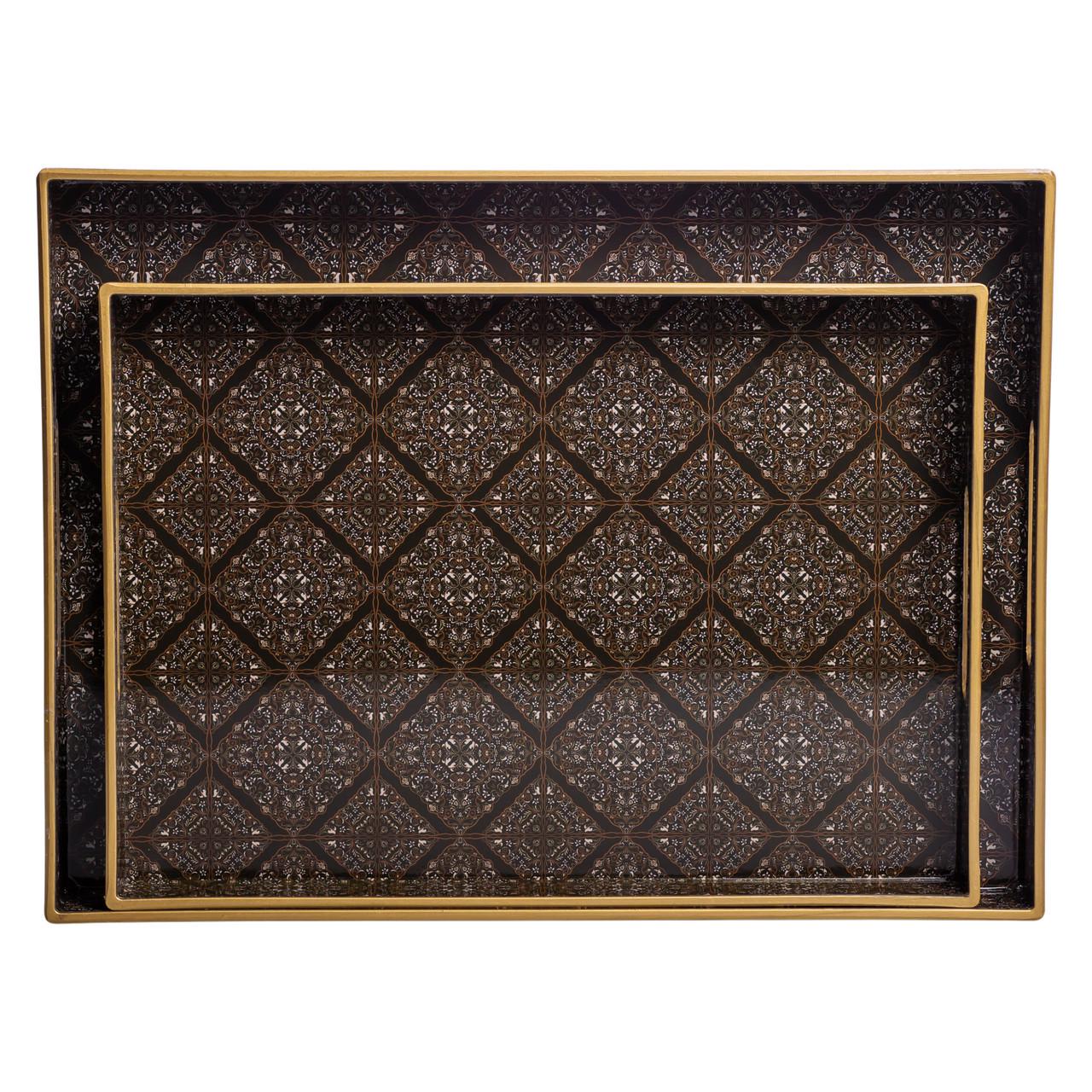 Набор подносов прямоугольных для еды 2 шт. 40х30х4 см (HP-HK-14) - фото 5