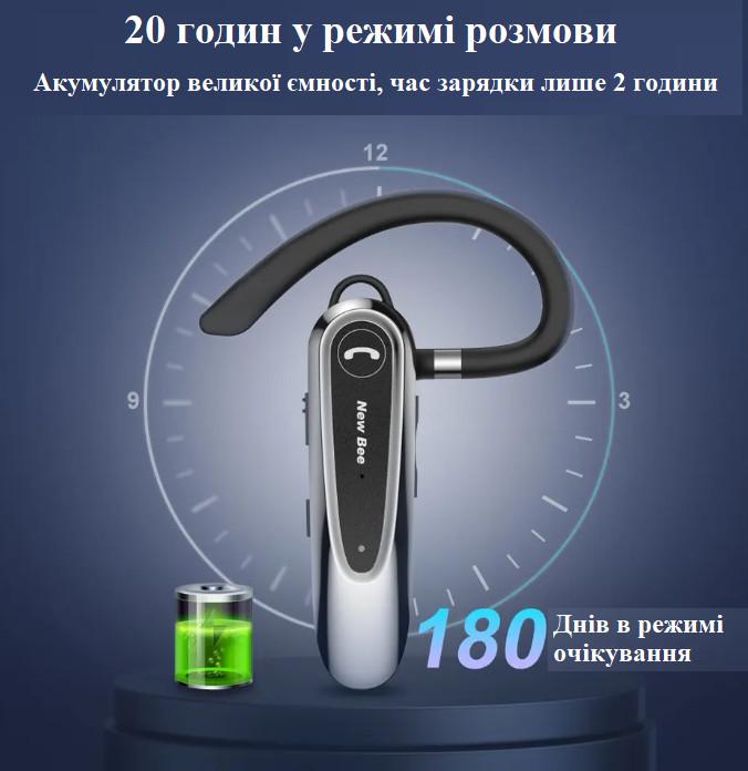 Гарнітура бездротова Bee LC-B45 Bluetooth з чохолом чорний (10113125) - фото 7