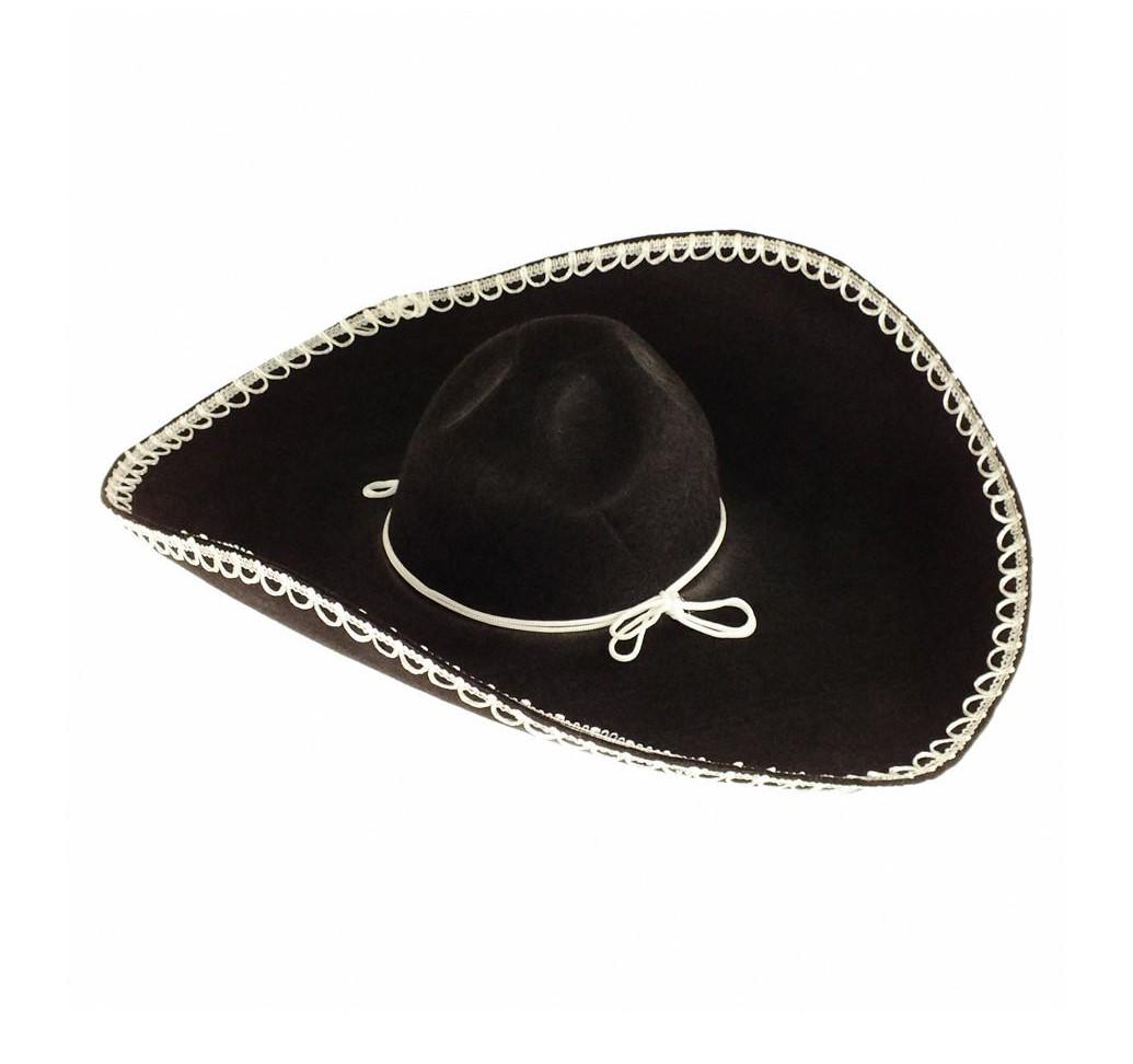 Сомбреро Мексиканец (19-267BLK-WT)