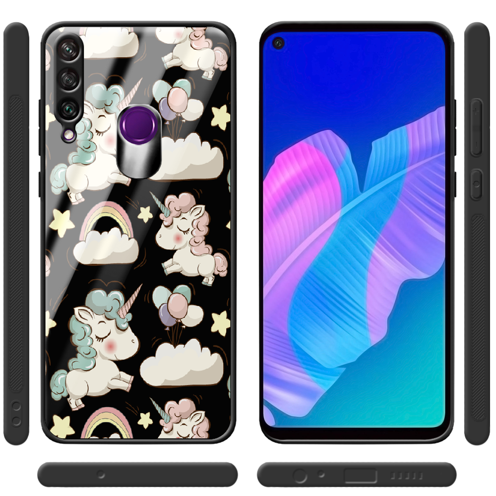 Чохол BoxFace Huawei Y6p Unicorns Чорний силікон зі склом (40017-cc2-40863) - фото 2