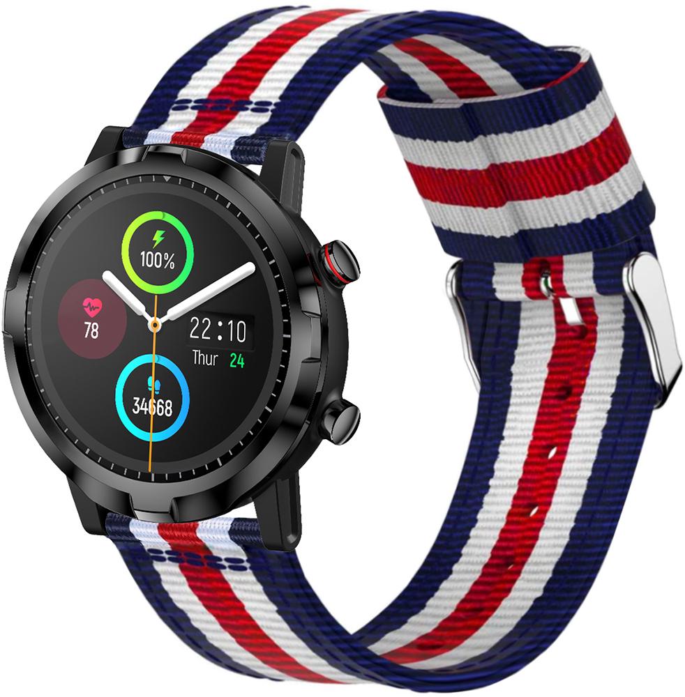 Ремешок тканевый Canvas для Haylou Smart Watch RT LS05S Blue/White/Red (23187) Ремешок тканевый Canvas для Haylou Smart Watch RT LS05S Blue/White/Red (23187)
