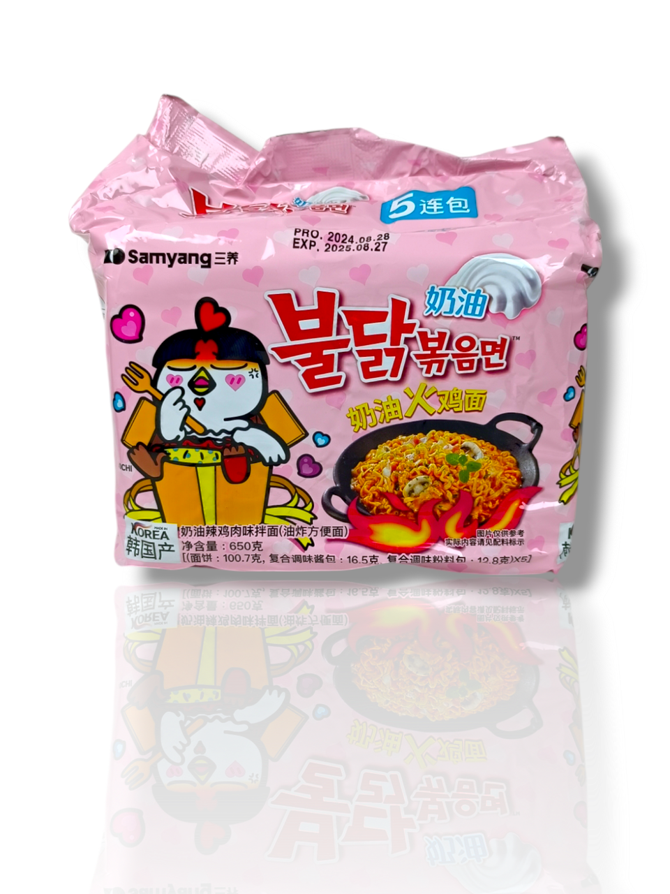 Лапша рамэн Samyang Buldak со вкусом курицы в соусе карбонара 130 г Розовый (2518986041)