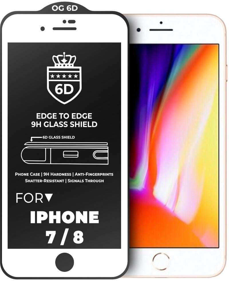 Защитное стекло 6D OG Crown iPhone 7/8 White (19011)
