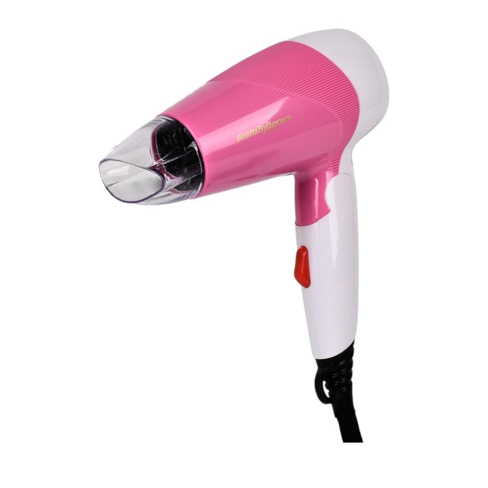 Фен для волос PRO BaBylisscoco PRO-881 складная ручка 1500W компактный 12,5х8,5х21 см Белый с розовым (R98031)