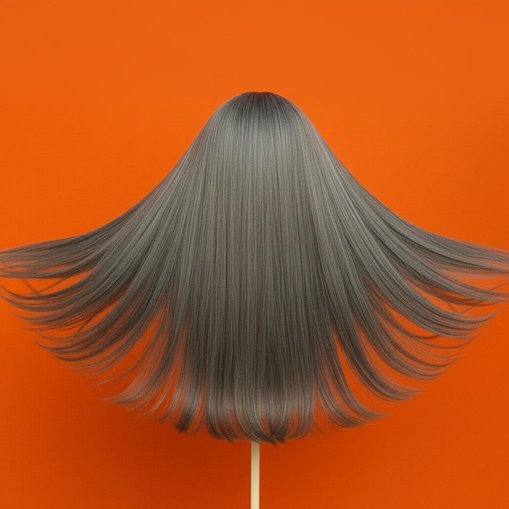Перука жіноча аніме пряме волосся довга чубчик 70 см Попелястий (K0495-6) - фото 2