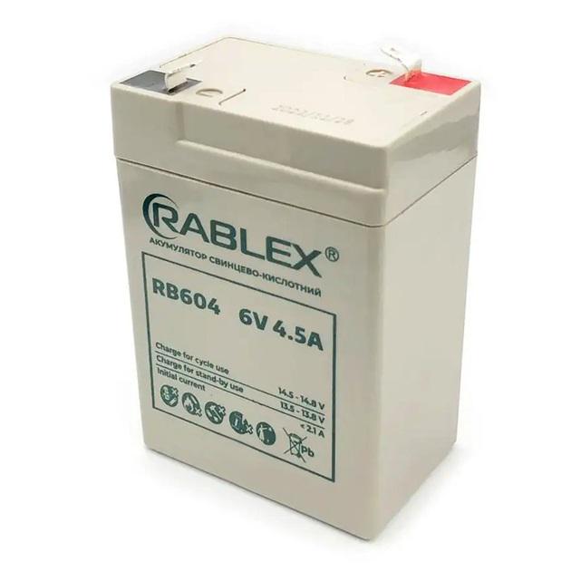 Аккумулятор Rablex RB604 6V 4,5 Ah для торговых весов/светильников/фонарей (RB604)