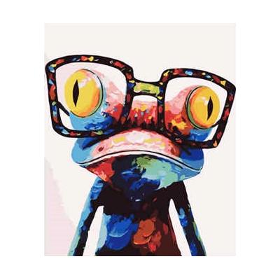 Набор для росписи по номерам Strateg Поп-арт: лягушонок в очках 40х50 см (VA-2112-mt)