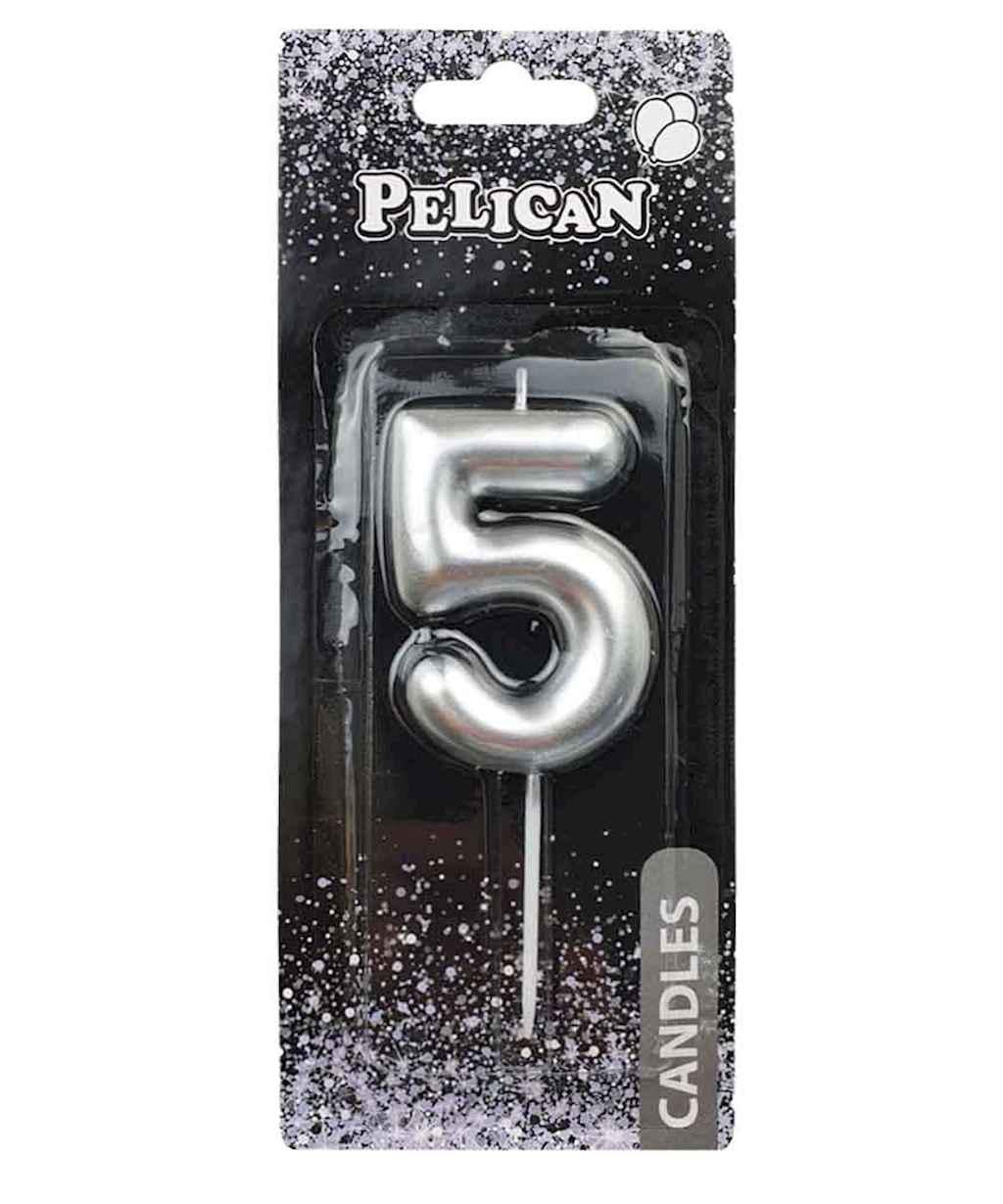 Свеча для торта Pelican 5 6 см Серебристый (866025)