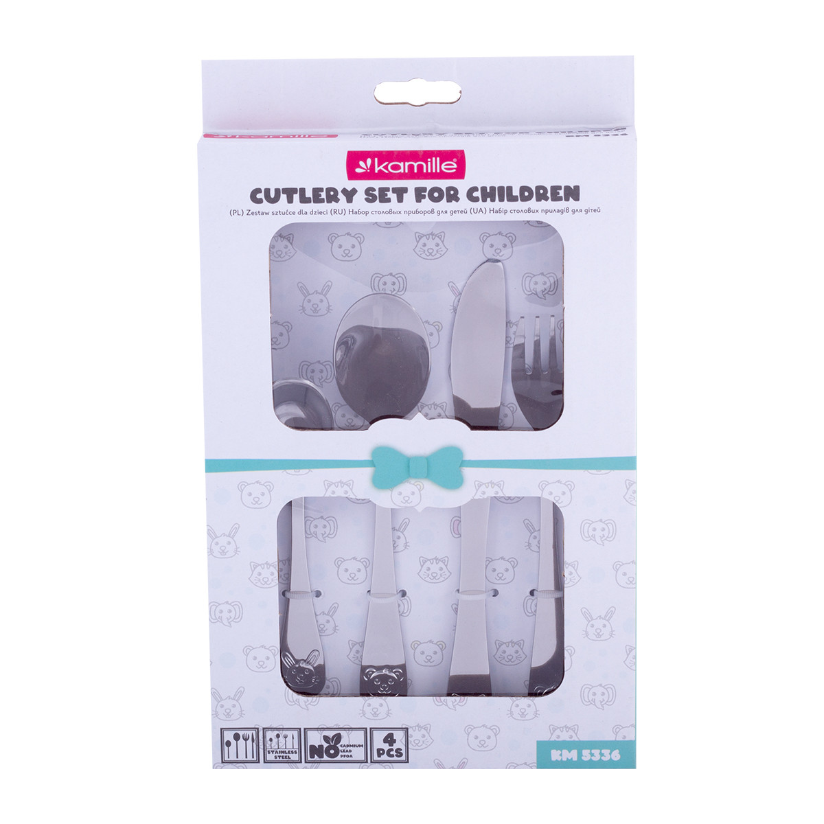 Набор детских столовых приборов Kamille 4 предмета из нержавеющей стали KM-5336 - фото 2
