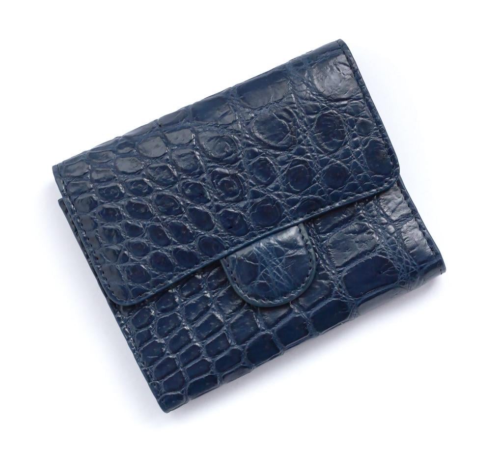 Кошелек Ekzotic Leather из кожи крокодила Cиний (cw 110_3)