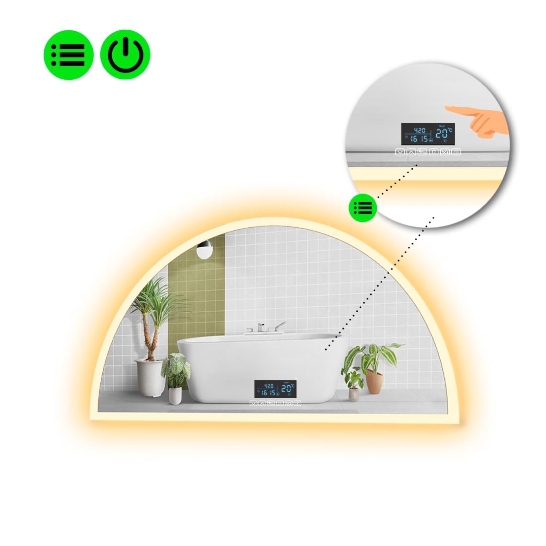 Зеркало с LED подсветкой Cerhio 3 с Smart-блоком 70x140 см (Cerhio3-170)