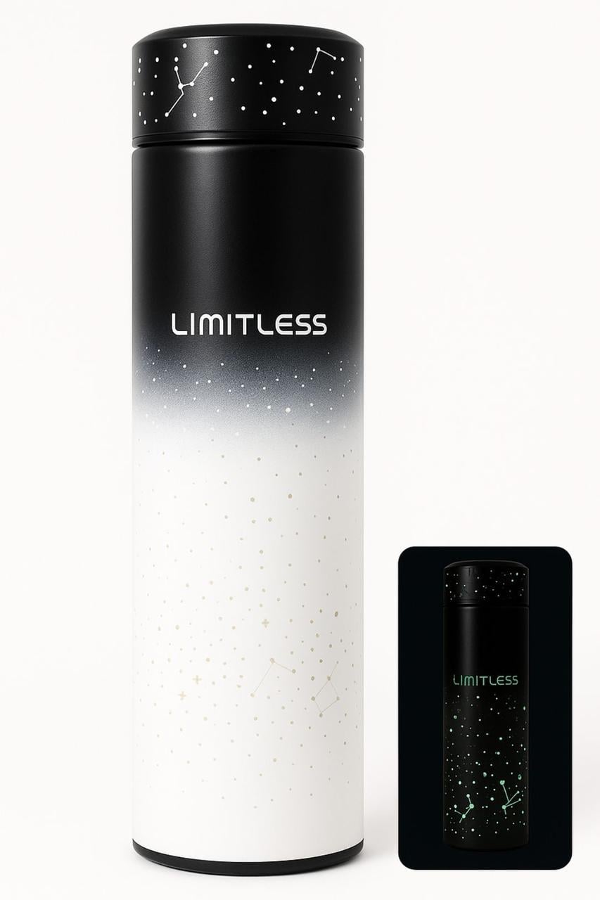 Термочашка светящаяся в темноте Limitless OUSSIRRO 500 мл Черно-белый
