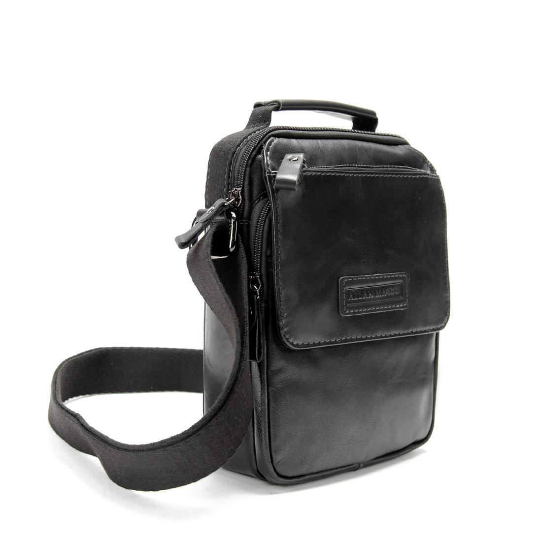 Мужская сумка через плечо Royal Bag RR-9108A из натуральной кожи Черный (7597)