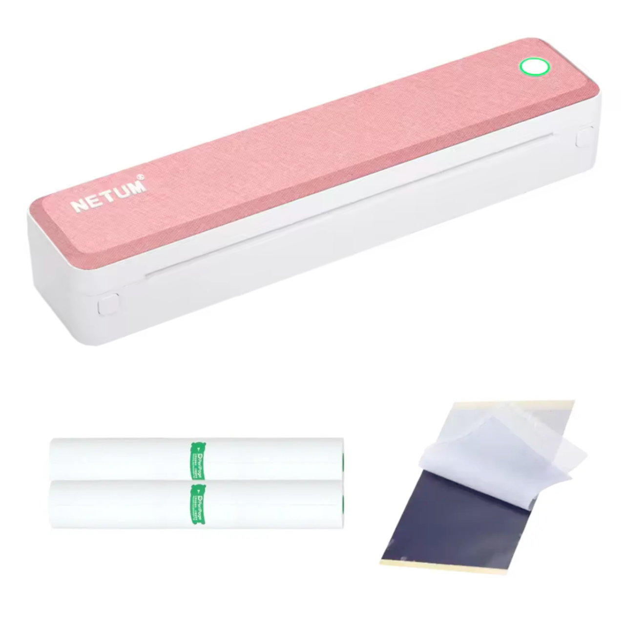 Термопринтер для друку документів та ескізів тату Netum LT-P20 Bluetooth 203 dpi A4 портативний та 2 рулони термо паперу/5 арк. паперу (32710068)