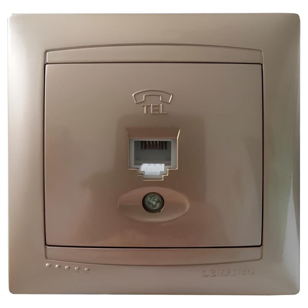 Розетка одинарная телефонная Lemanso Сакура Золотой (LMR1225)