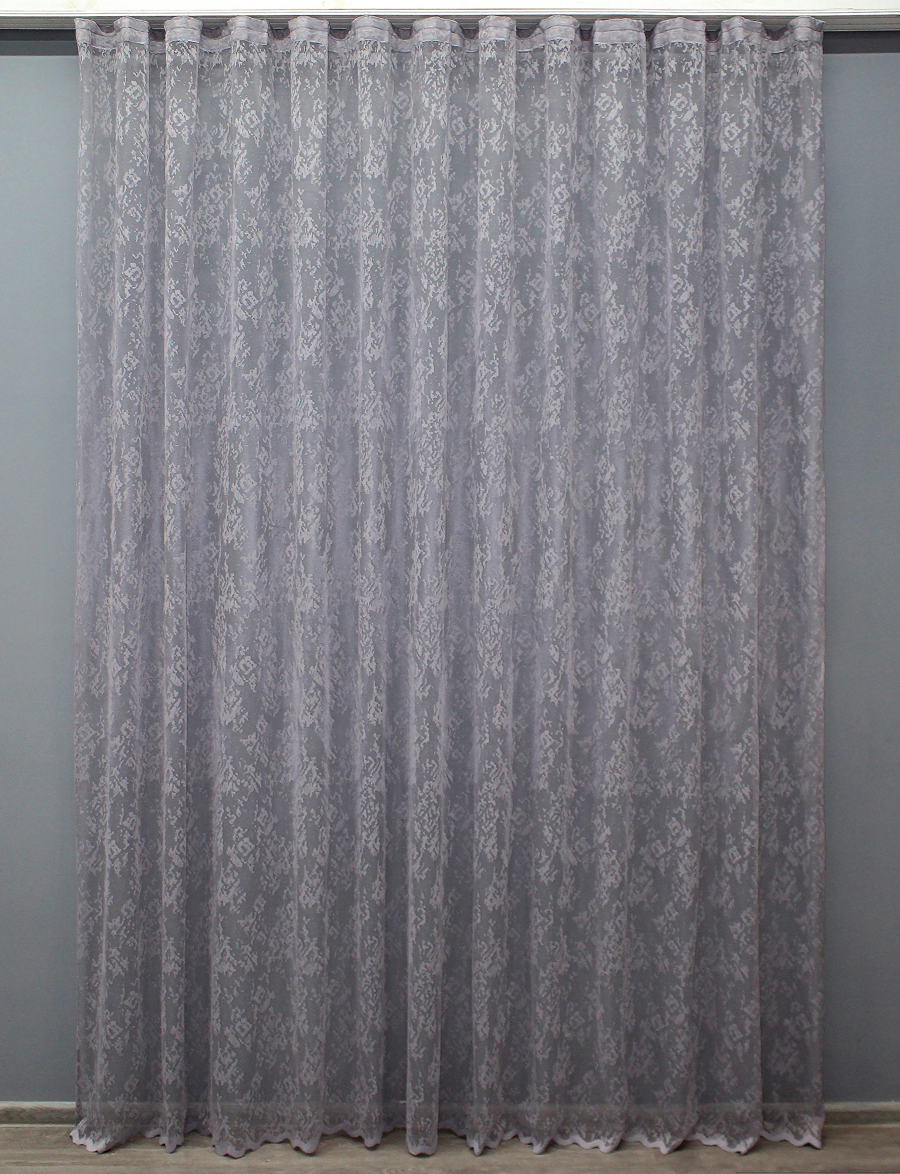 Тюль VR-Textil 1372т Жакард мармур 300х270 см Сірий (42-0109)
