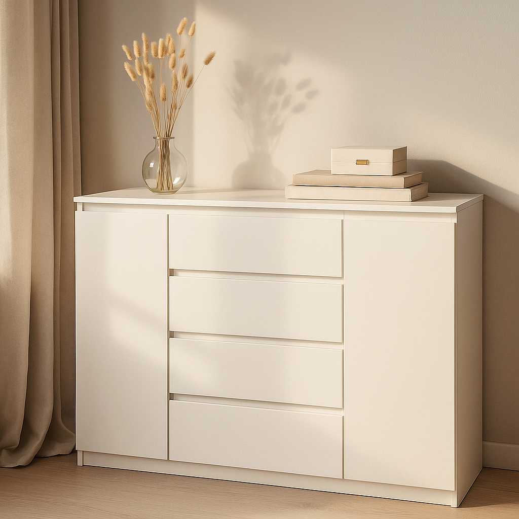 Комод Мастер Форм Брайт ДСП телескопічні напрямні 1392х376х950 мм Білий (20086)