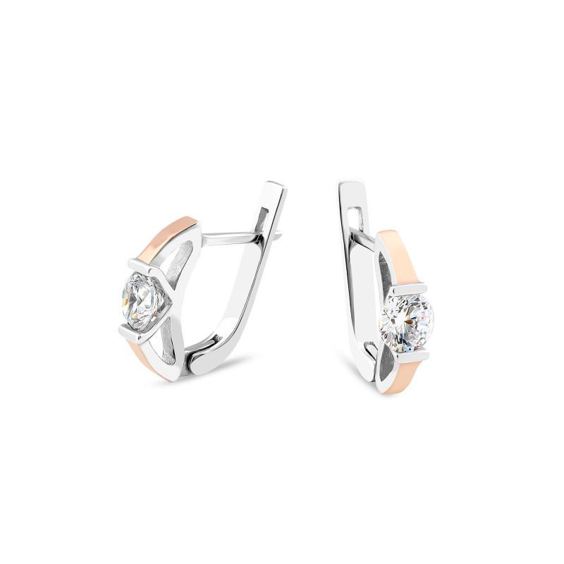 Серьги серебро золотая накладка родий 925° 4,31 г (781с)