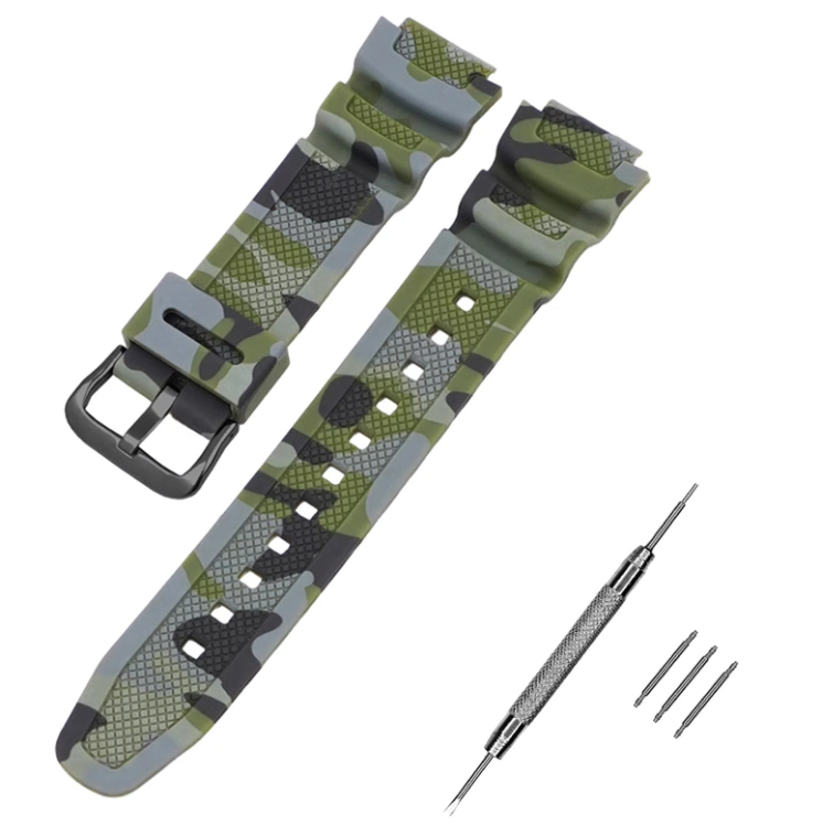 Ремінець для Casio G-Shock AQ-S800/AE-1200 Camo Green BK (3877)