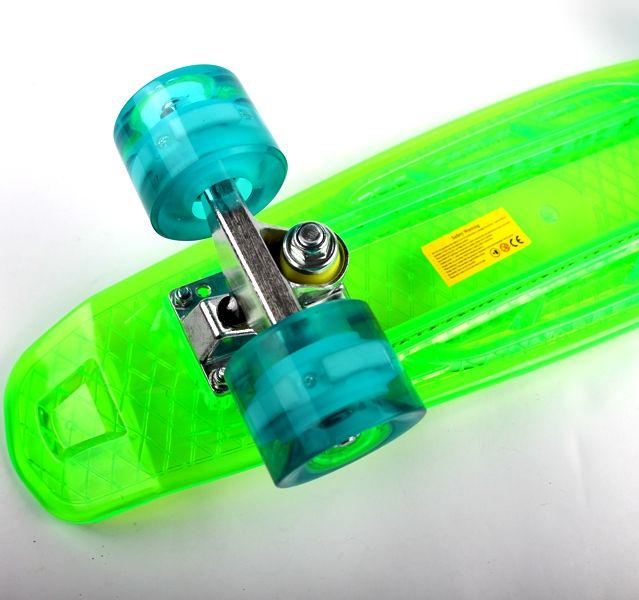 Пенниборд Penny Board Light Side со встроенной батареей дека и светящимися колесами Зеленый (280) - фото 3