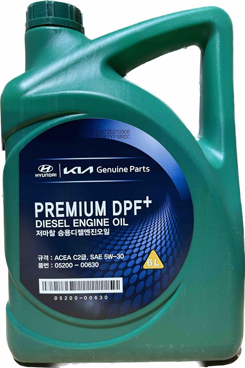 Моторное масло Mobis Premium DPF Diesel + 5W-30 6 л (0520000630)