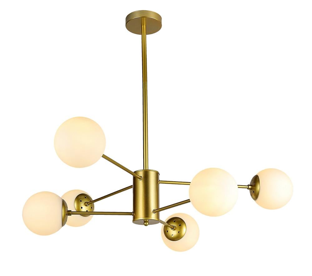 Люстра 7526033-6 GD+WH Золотой/Белый (LVS2496)