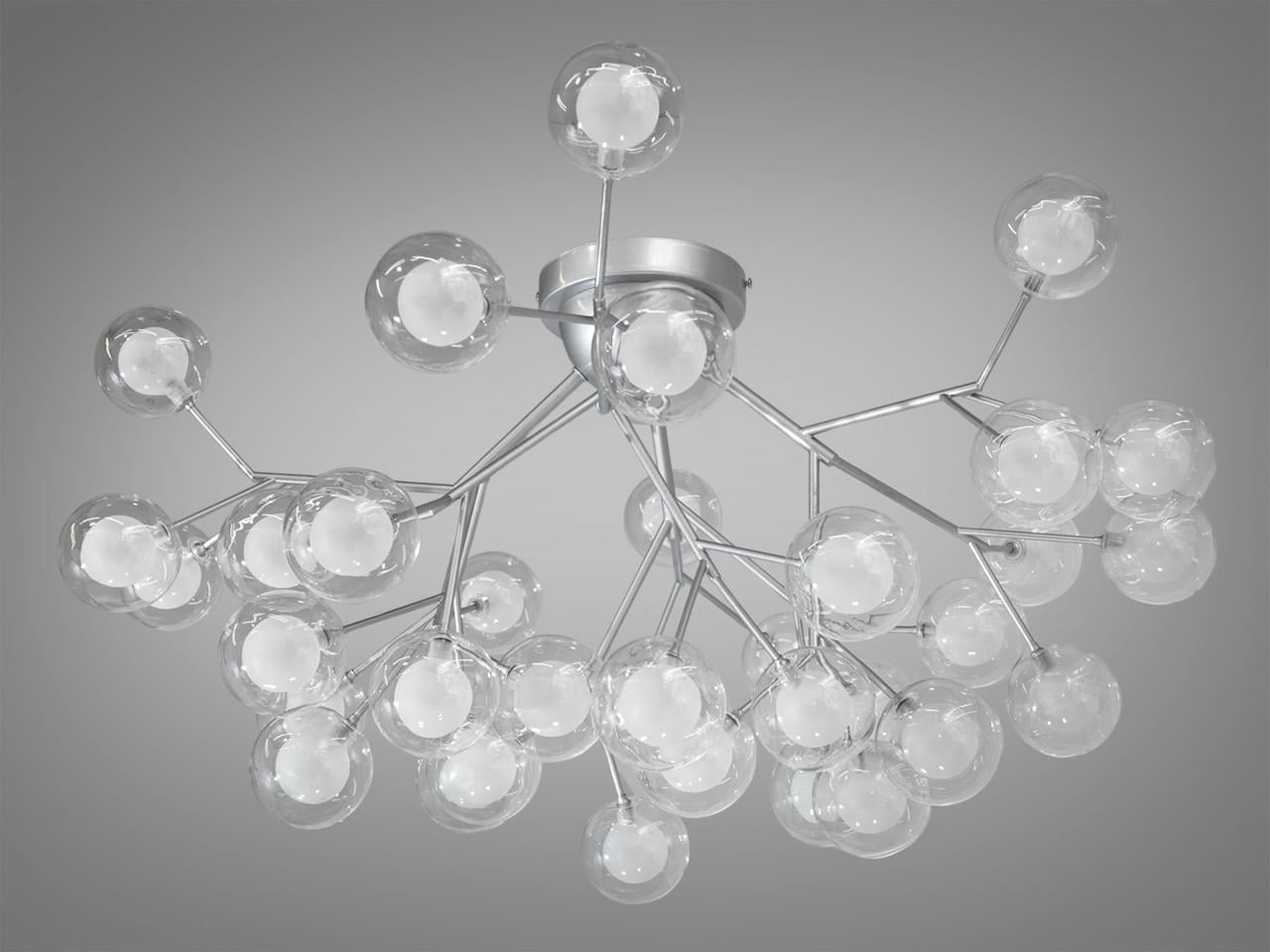 Люстра в спальню X887-36BSL-LS Светлячок 36 ламп Хром сатин (2118576735)