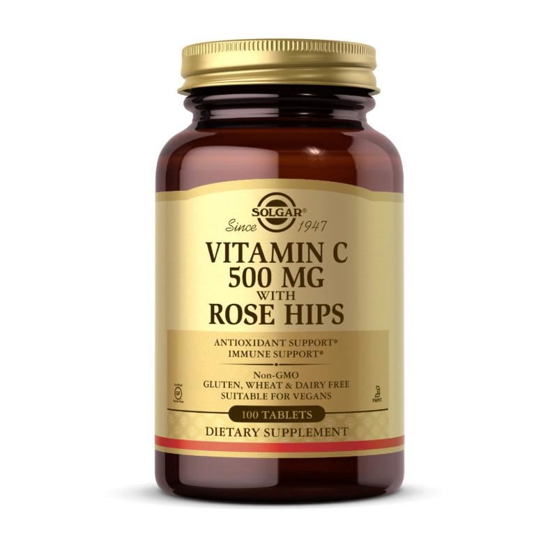 Вітамін C з шипшиною Solgar Vitamin C 500 with Rose Hips 100 табл.