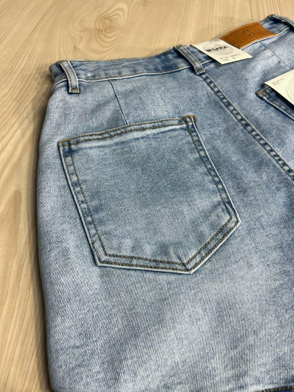 Шорты юбка женские M.Sara 6077 джинсовые короткие L Голубой (4142) - фото 6 Шорты юбка женские M.Sara 6077 джинсовые короткие L Голубой (4142) - фото 6