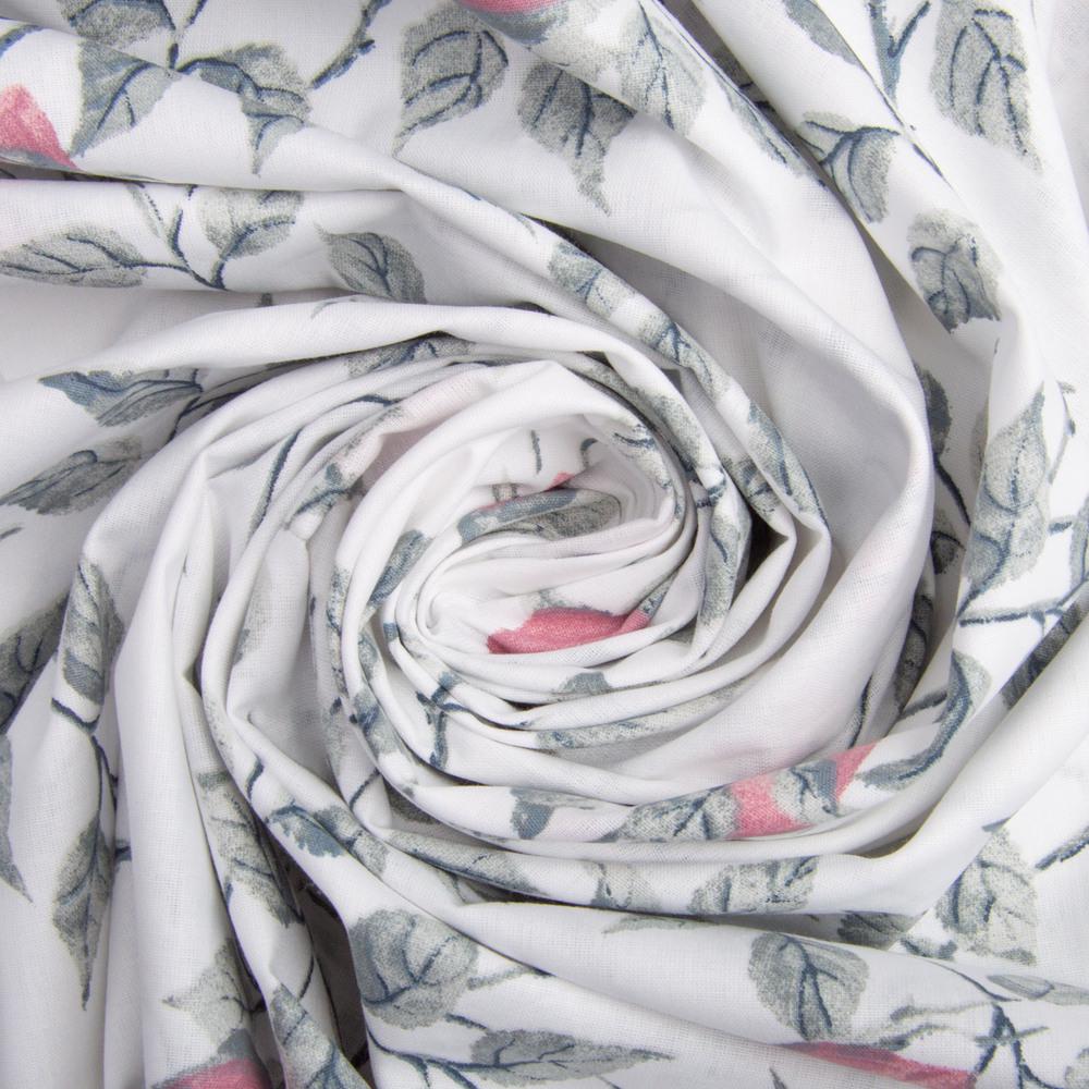 Ткань бязь ранфорс для постельного белья 10.27889/24 Шиповник 130 гр/м2 240 см Розовый (25937)