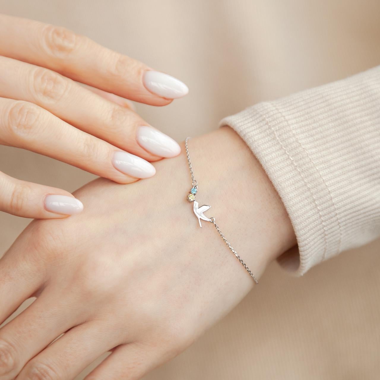 Браслет серебряный Птичка