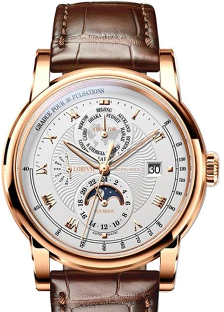 Часы механические мужские Lobinni Коричневые (Д-Е4404)