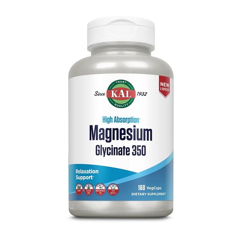 Магний глицинат KAL High Absorption Magnesium Glycinate 350 160 вер. капс.