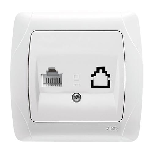 Розетка одинарная компьютерная RJ-45 Viko Carmen Белый (00000003462)