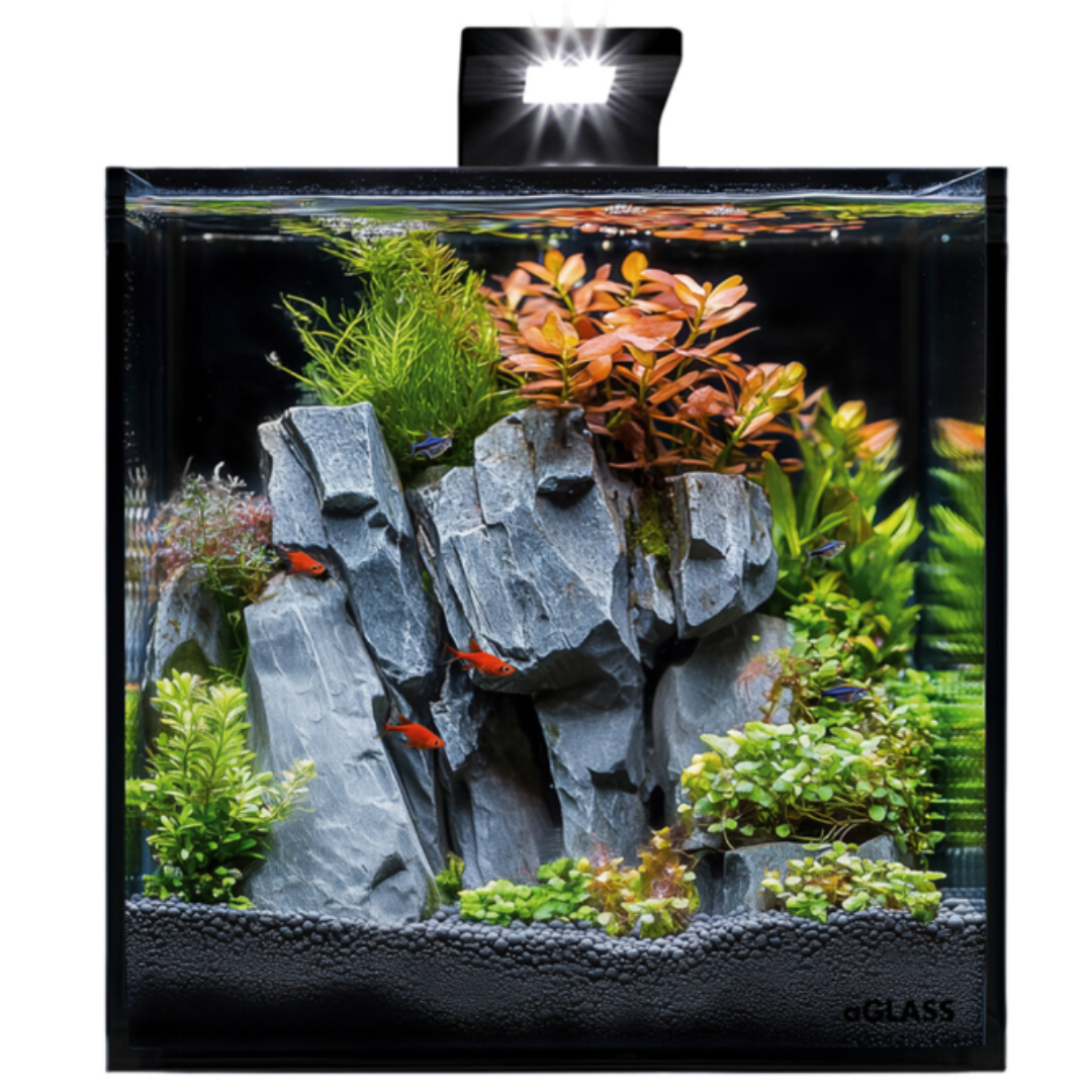 Набір акваріумний BlackCube з чорною задньою стінкою 20 л скло 4 мм 27х27х27 см