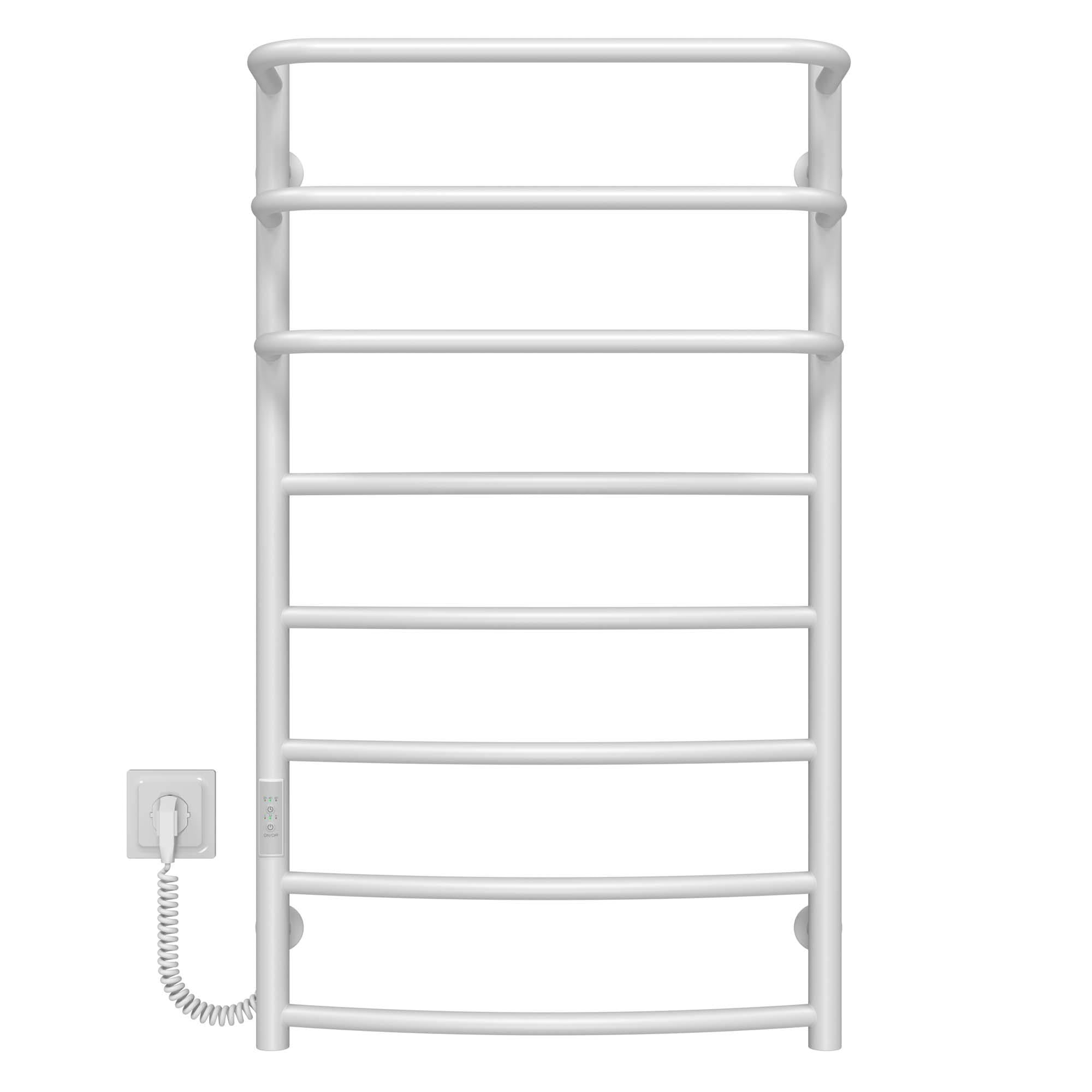 Полотенцесушитель электрический Deffi Каскад Дуга П8 WD03 левое подключение нержавеющая сталь 500x900 мм Белый (C.KD.90.50.8.EWL3)