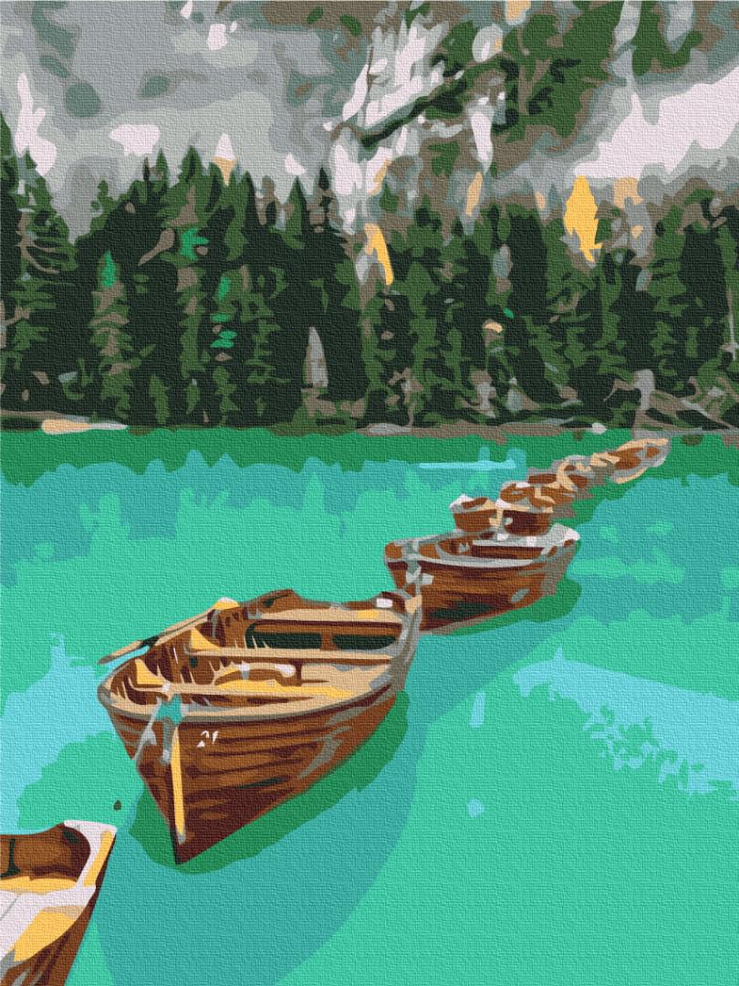 Картина по номерам Brushme Премиум Лодки в цепочке 40x50 см (PBS51426)