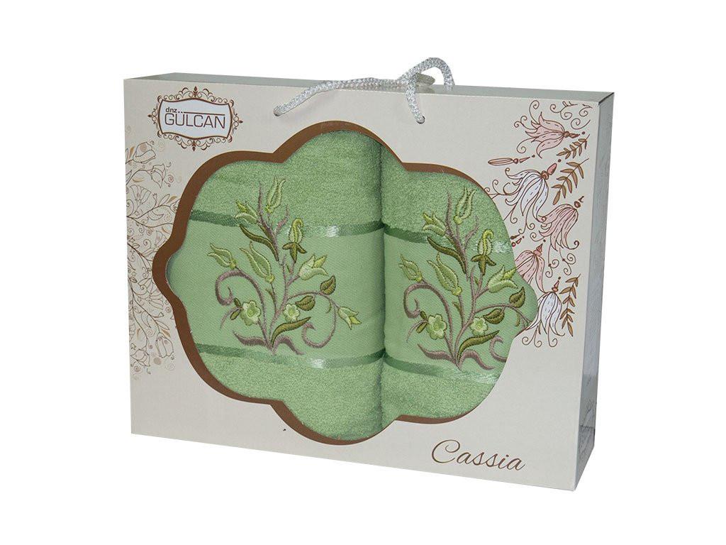 Набор полотенец Gulcan Cotton Cassia 480 г/м2 2 шт. Зеленый (21607)