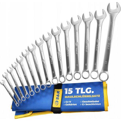 Набір ключів комбінованих гайкових S&R 15 шт. 6-22 мм (670700015)