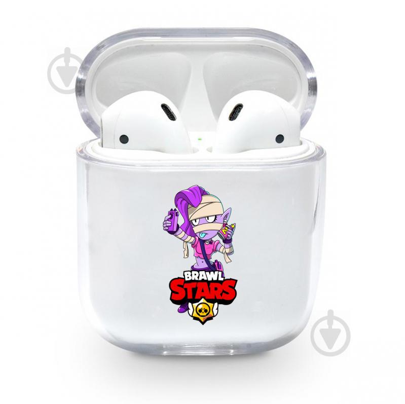 Прозрачный силиконовый чехол Apple AirPods с рисунком - EMZ / Brawls Stars (KAP1108)