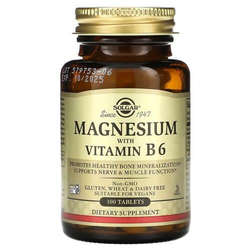 Магний Solgar Magnesium With Vitamin B6 100 табл. (SOL-01720)