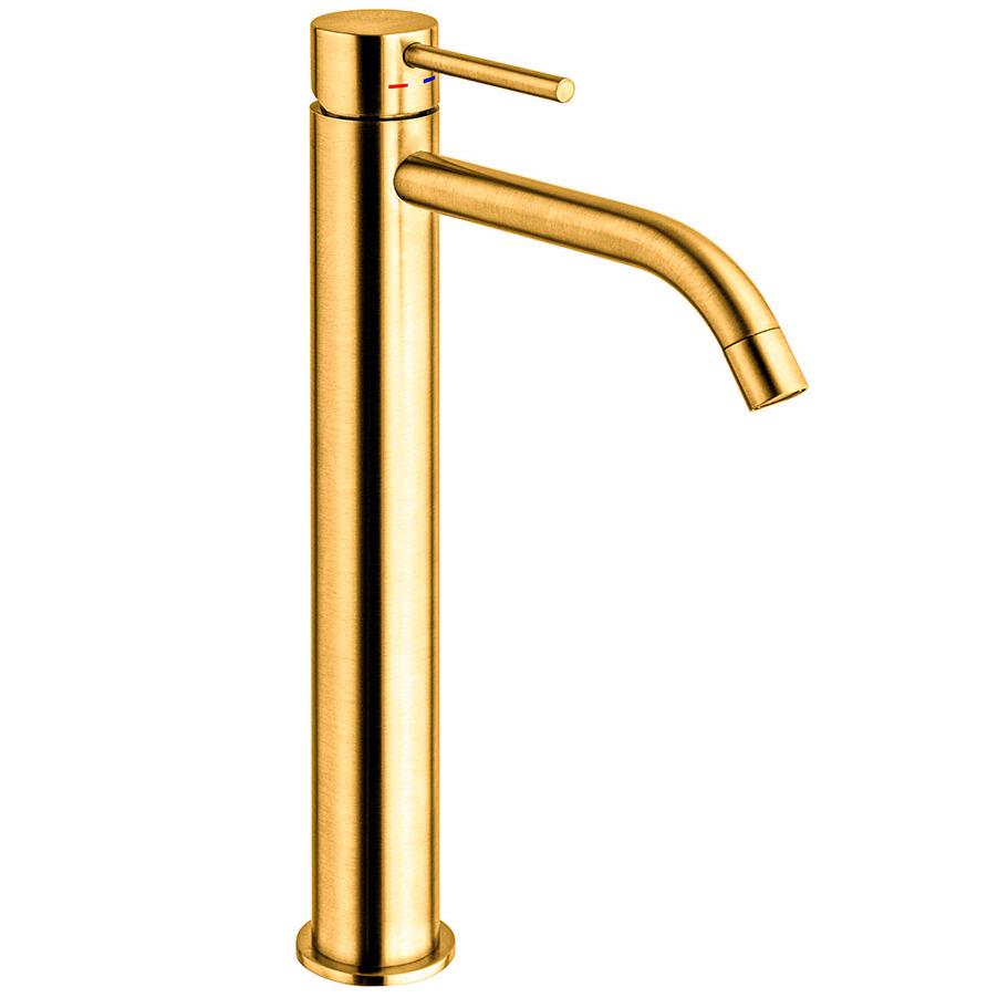 Смеситель для умывальника Paffoni Light LIG081HGSP высокий однорычажный Золотой (215151)