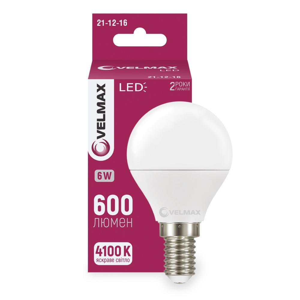LED-лампа Velmax EMC V-G45 6W E14 4100K 600 Lm (28688718)