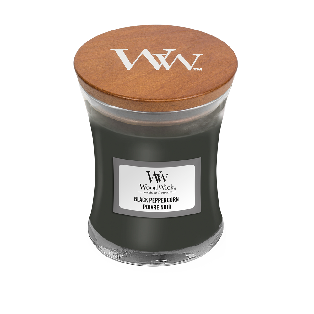 Свеча ароматическая Woodwick Mini Black Peppercorn с ароматом пряного перца 85 г (1701265579)